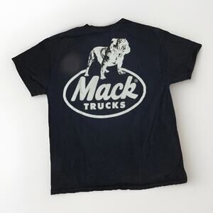 Mack Trucks Bulldog Logo Graphic T-Shirt Men’s Large Black Workwear Tee 20x27